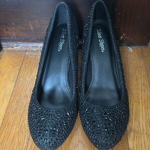 8 1/2 black sparkle heels